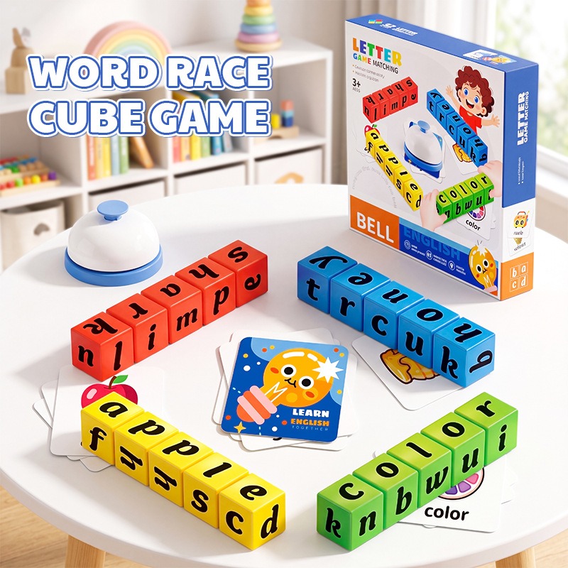 Board Game English For Kids - เกมต่อสู้สะกดคำภาษาอังกฤษสำหรับเด็ก กระดานสร้างตัวอักษรภาษาอังกฤษ ของเล่นเสริมพัฒนาการและการเรียนรู้