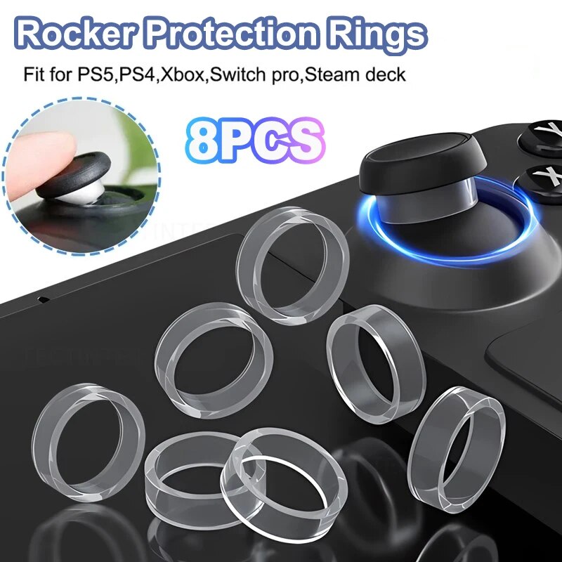 Board Game Steam - 8 PCS แหวนยืดหยุ่นป้องกัน Rocker แหวนยางสําหรับ PS5/