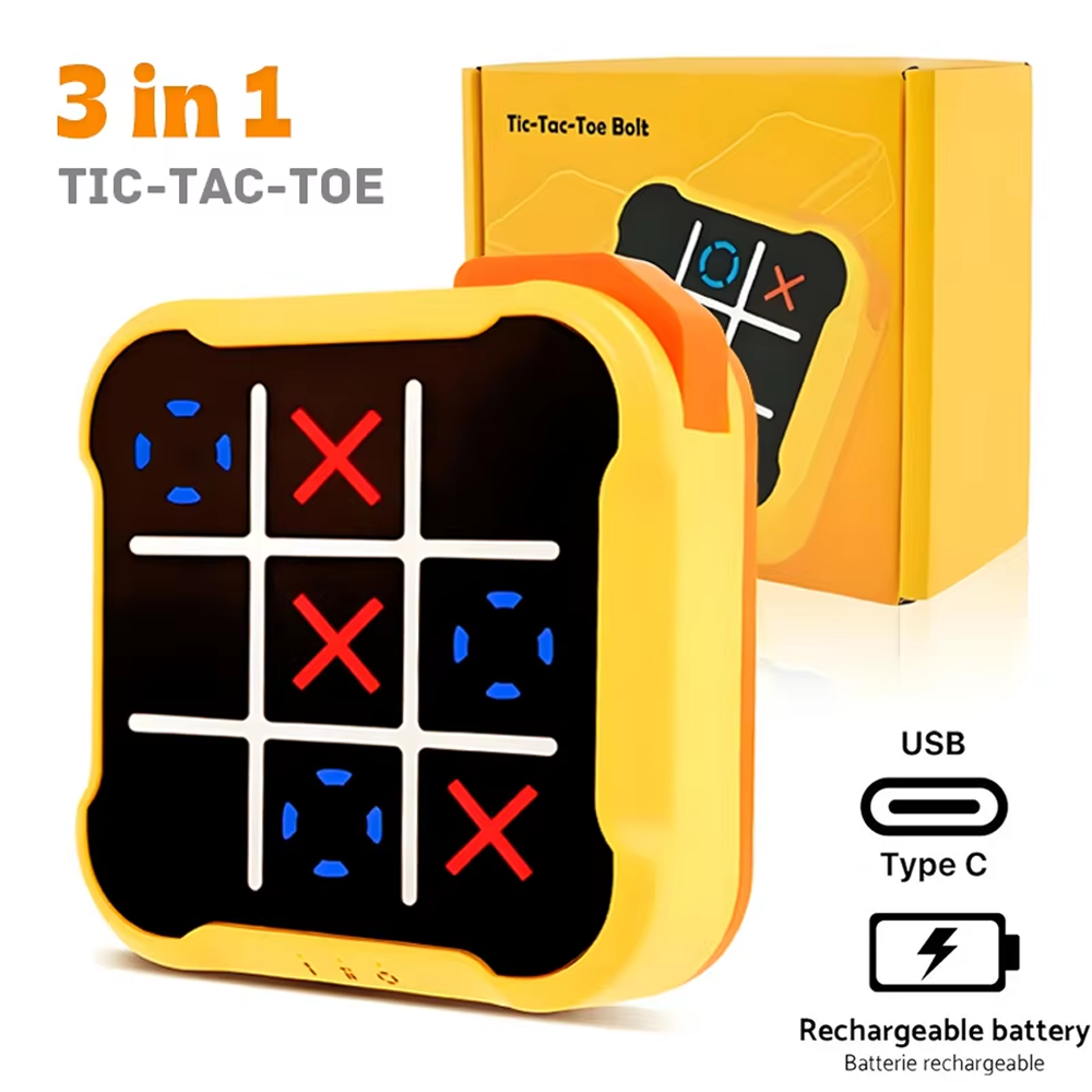 Board Game English For Kids - 3in1 อิเล็กทรอนิกส์ TIC-TAC-TOE Bolt เกมหมากรุกมัลติฟังก์ชั่เด็กปริศนาของเล่นแบบพกพามือถือเกมกระดานของเล่นเด็กของขวัญ