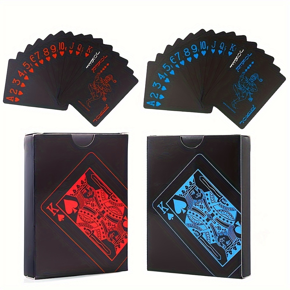 Board Game Viral - บอร์ดเกมโป๊กเกอร์กันน้ำสีแดงและน้ำเงิน2ชิ้น/เซ็ตการ์ดพีวีซีมีความยืดหยุ่นแบบคลาสสิกมายากลไพ่มาตรฐาน