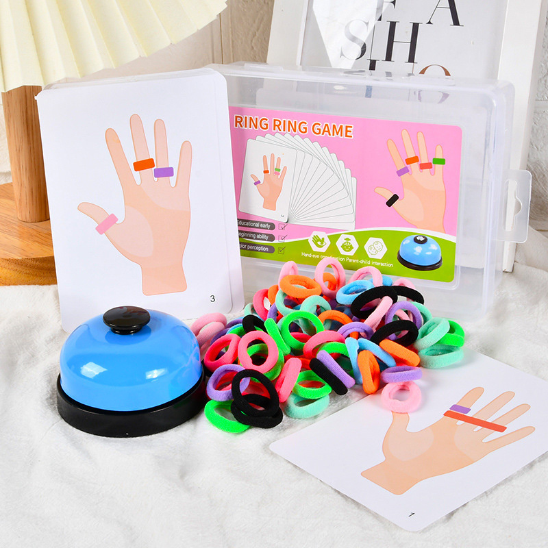 Board Game Enthusiast - เด็กแหวนนิ้วมือเกมกระดานการจับคู่สีของเล่น Interactive Party เกมการประสานมือและตา Sensory ของเล่นเพื่อการศึกษาเด็ก