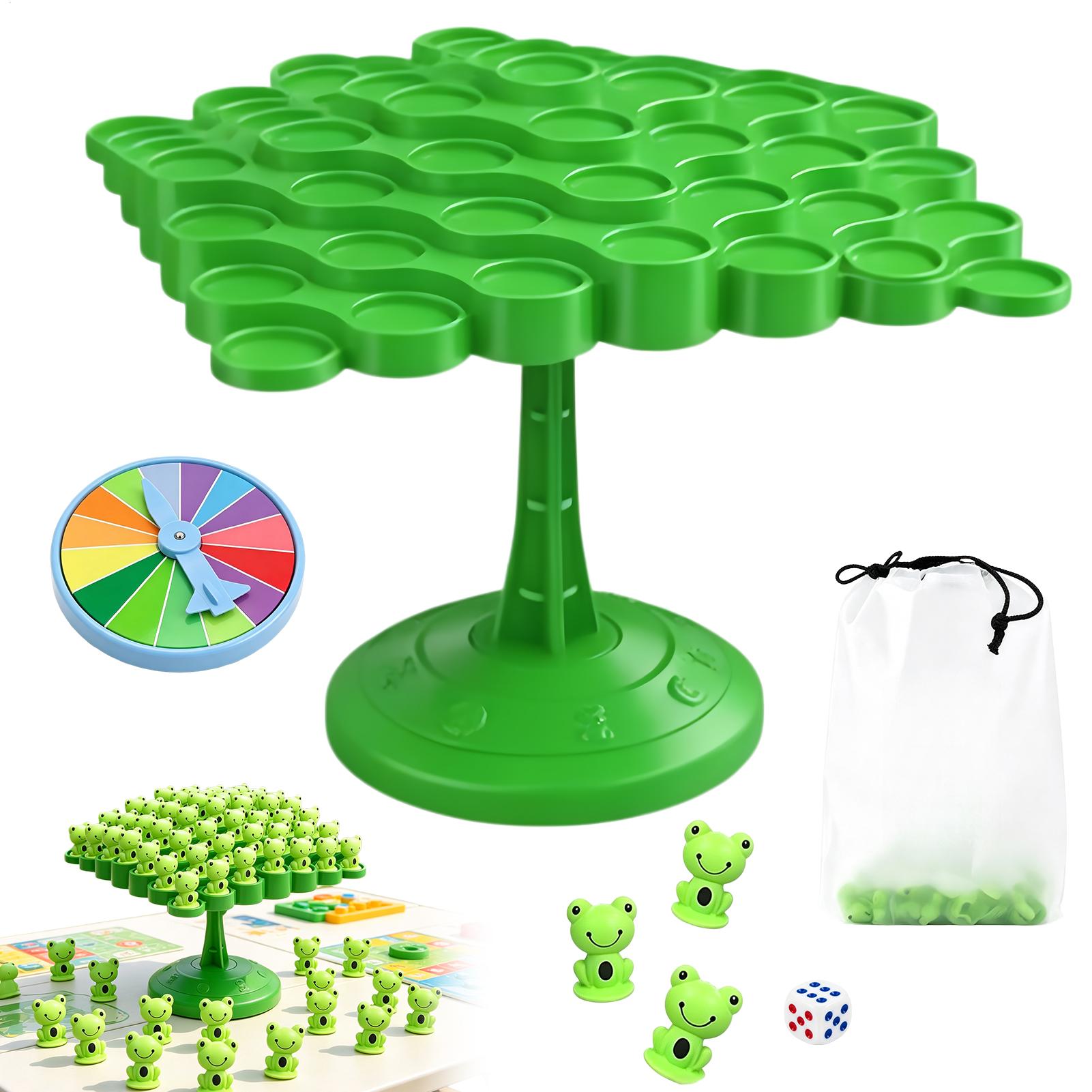 Board Game Arena - ของเล่นไม้กระดานทรงตัวรูปกบแสนสนุก เกมฝึกสมองสำหรับเด็ก เกมฝึกสมดุลบนโต๊ะ เสริมสร้างปฏิสัมพันธ์ระหว่างพ่อแม่ลูก ของขวัญสำหรับเด็ก