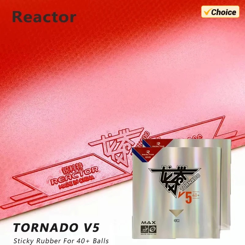 Board Game Table - ยางปิงปอง REACTOR Tornado V5 สำหรับการโจมตีแบบลูปที่เหนียวแน่น ระดับความแข็งปานกลาง