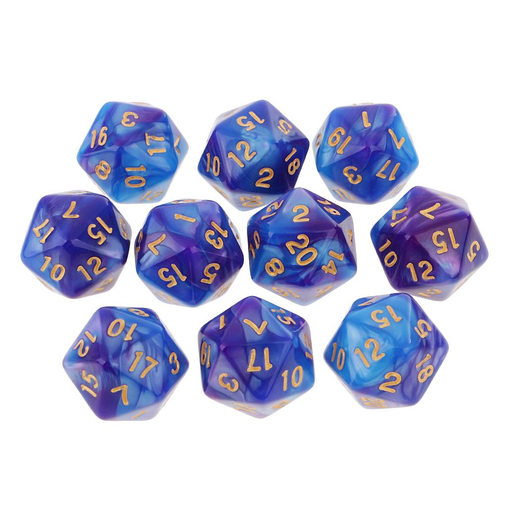 Board Game Viral - 10pcs Polyhedral ลูกเต๋า 20 ด้าน D20