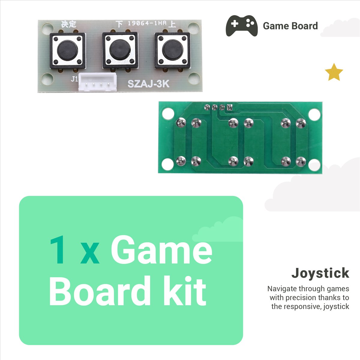 Board Game Video Games - ^&*โปรโมชั่นฤดูร้อน- เกมบอร์ด 5 in 1 พร้อมจอยสติ๊กและมือหมุนสำหรับเครื่องเกมตกปลาและล่าสัตว์