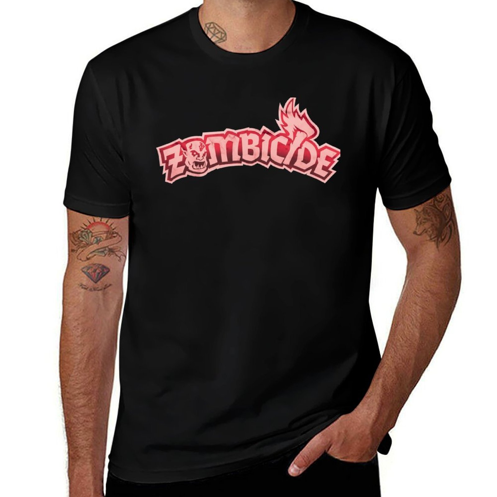 Board Game Zombicide - เสื้อยืดเกมกระดาน Zombicide สำหรับผู้ชาย ผลิตจากผ้าฝ้าย 100%
