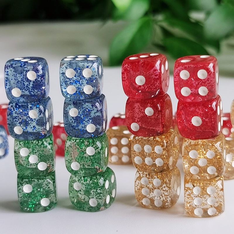 ชุด 10pcs Glitter ลูกเต๋า Roll - Board Game Viral บทวิจารณ์และราคา