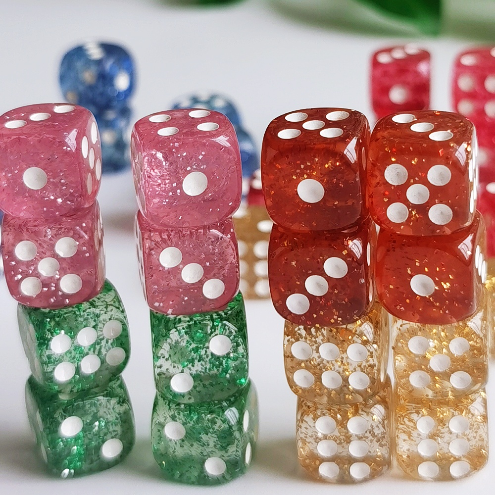 ชุด 10pcs Glitter ลูกเต๋า Roll - Board Game Viral บทวิจารณ์และราคา