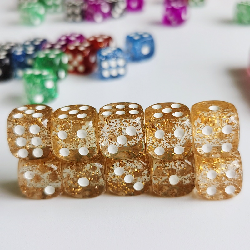 ชุด 10pcs Glitter ลูกเต๋า Roll - Board Game Viral บทวิจารณ์และราคา