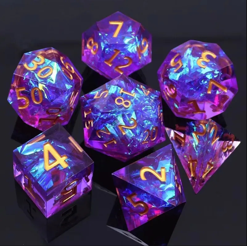 7PCS เรซิ่น Dices ชุด Multi-sh - Board Game Roleplay บทวิจารณ์และราคา