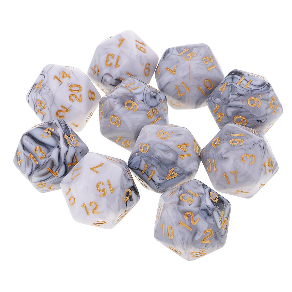 10pcs Polyhedral ลูกเต๋า 20 ด้ - Board Game Viral บทวิจารณ์และราคา